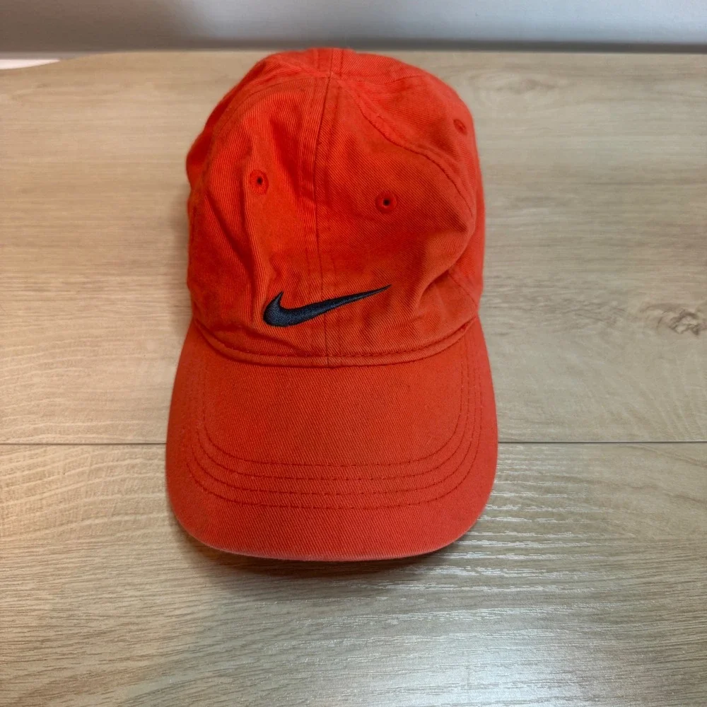 Nike Heritage 86 Adjustable Dad Hat Orange Cotton Swoosh Logo Baseball Cap Kids